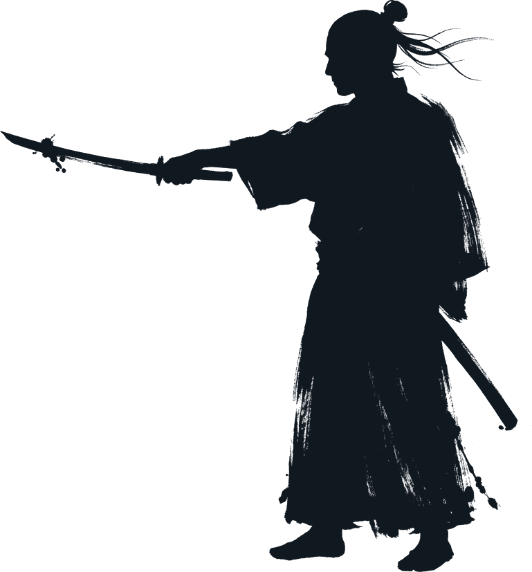 狙いを定める侍